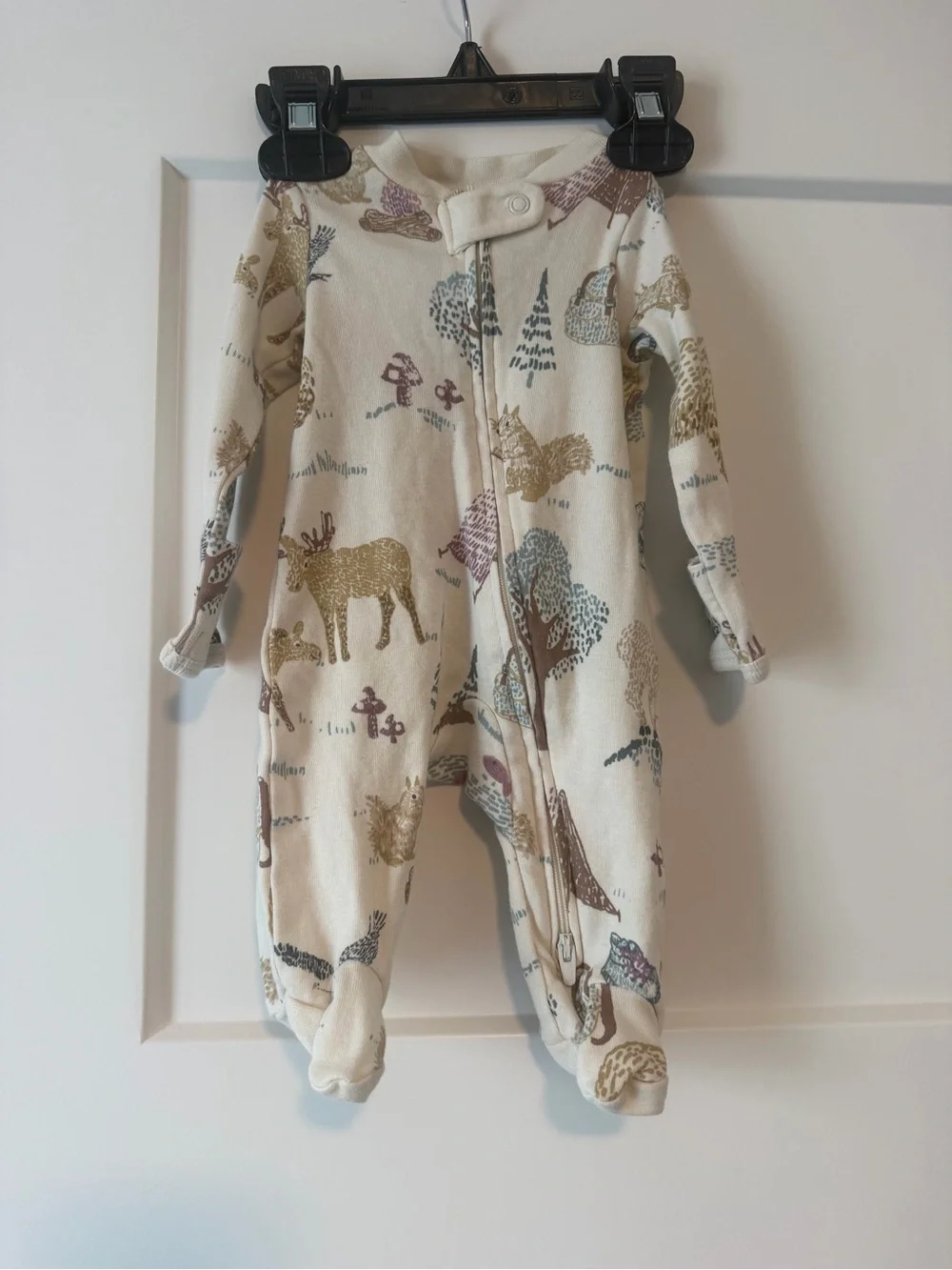 Carter's Cream Woodland Animal Footed One-Piece